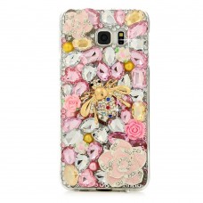 Samsung Galaxy S6 - Luxury Handmade Bling Bling 3D Rhinestone Crystal Protective Hard Clear Phone Cover Case - Cute Bee
